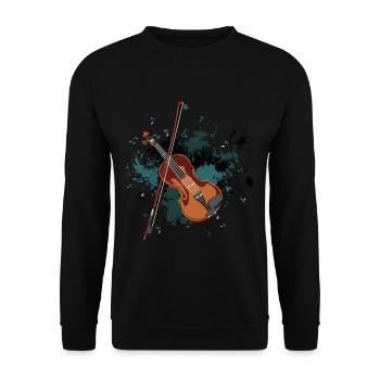 Geige - Unisex Pullover - Schwarz - Vorne - Alina (178cm) & Michal (187cm)
