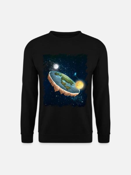 Flache Erde Scheibe Karte Universum Geschenk - Unisex Pullover - Schwarz
