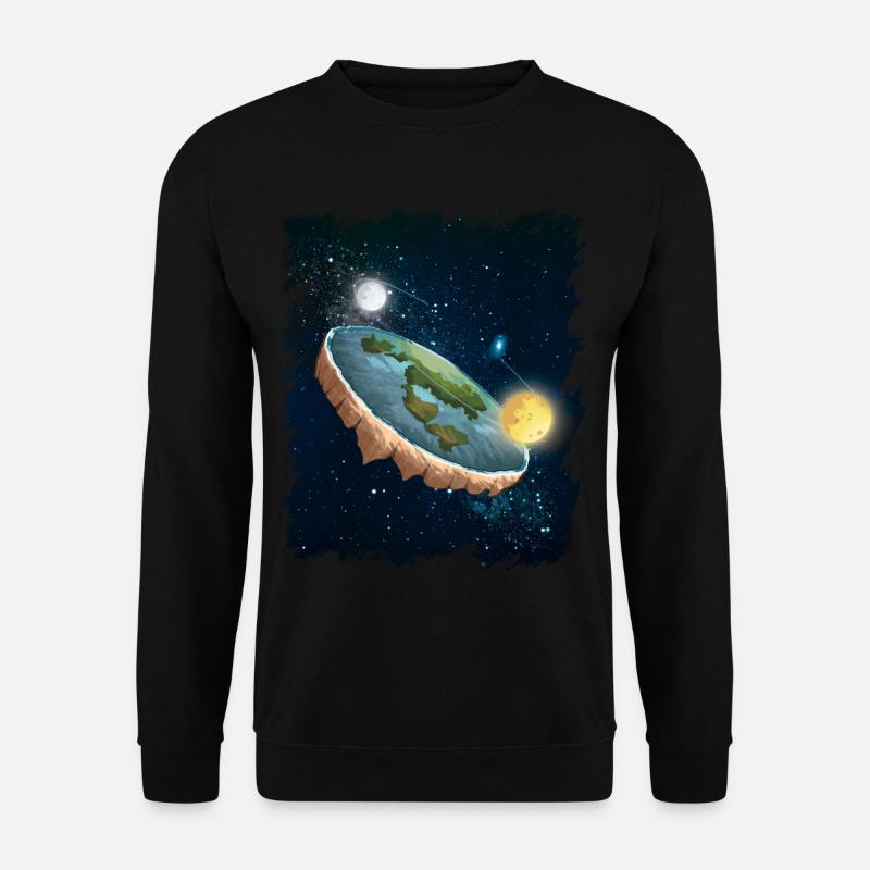 Flache Erde Scheibe Karte Universum Geschenk - Unisex Pullover - Schwarz