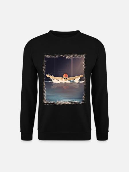 Schmetterling Schwimmen Geschenk Schwimmer - Unisex Pullover - Schwarz