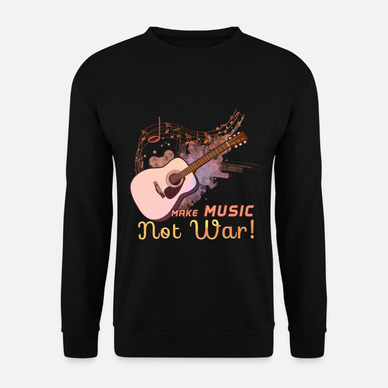 Make Music Not War Gitarrist Spruch - Unisex Pullover - Schwarz