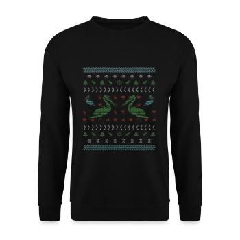 Pelican Christmas bird watching gift - Unisex Sweatshirt - black - Front - Alina (178cm) & Michal (187cm)