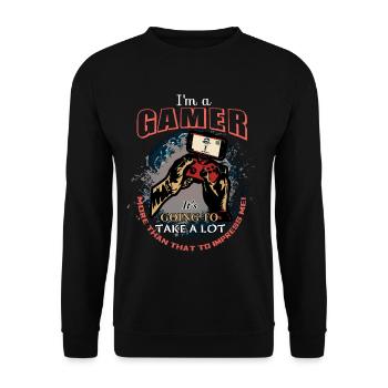 Gamer - Unisex Sweatshirt - black - Front - Alina (178cm) & Michal (187cm)