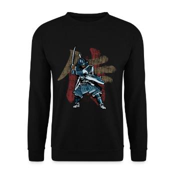 samouraï - Sweat-shirt Unisexe - noir - Devant - Alina (178cm) & Michal (187cm)