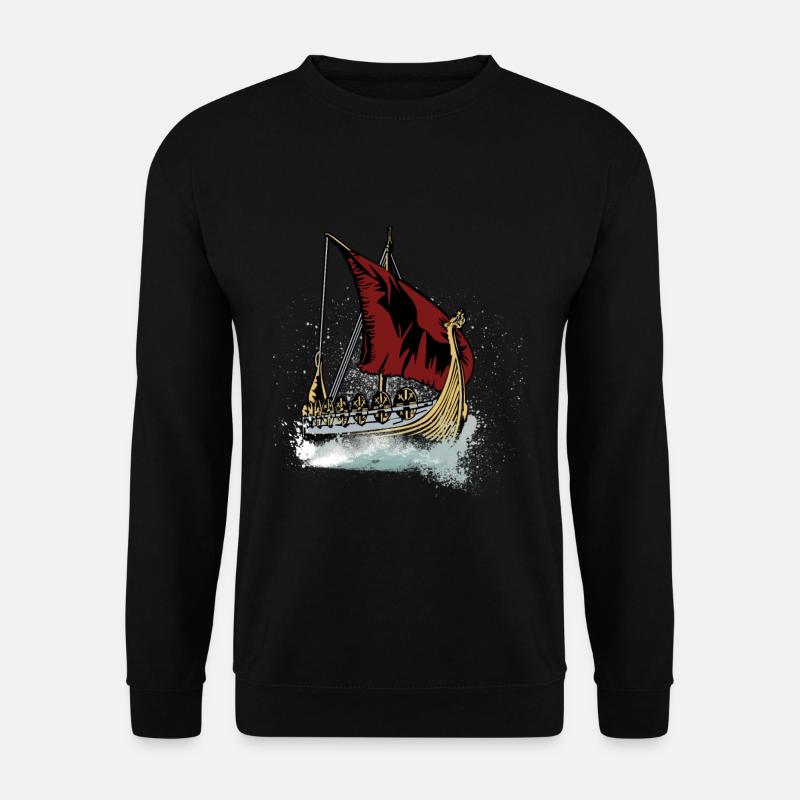 Wikingerschiff - Unisex Pullover - Schwarz
