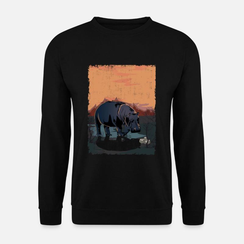 Nilpferd - Unisex Pullover - Schwarz