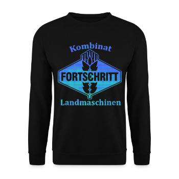 DDR FORTSCHRITT - Landmaschinen Ostalgie - Unisex Pullover - Schwarz - Vorne - Alina (178cm) & Michal (187cm)