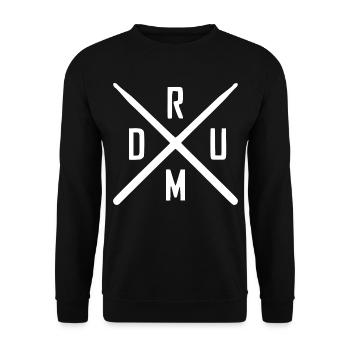 Drummer - Drum - Drum Sticks - Schlagzeuger - Unisex Pullover - Schwarz - Vorne - Alina (178cm) & Michal (187cm)