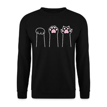 Cat Paw Game Cat Paws Stone Paper Scissors - Unisex Sweatshirt - black - Front - Alina (178cm) & Michal (187cm)