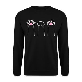 Cat Paw Game Cat Paws Scissors Stone Paper - Unisex Sweatshirt - black - Front - Alina (178cm) & Michal (187cm)