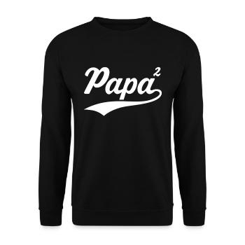 Dad to the power of 2 double dad 2nd child - Unisex Sweatshirt - black - Front - Alina (178cm) & Michal (187cm)