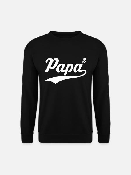Papa hoch 2 zweifacher Papa 2. Kind - Unisex Pullover - Schwarz