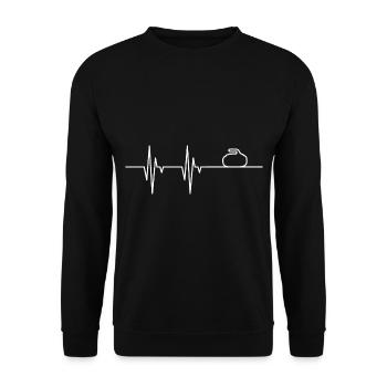 Curling heartbeat - Unisex Sweatshirt - black - Front - Alina (178cm) & Michal (187cm)
