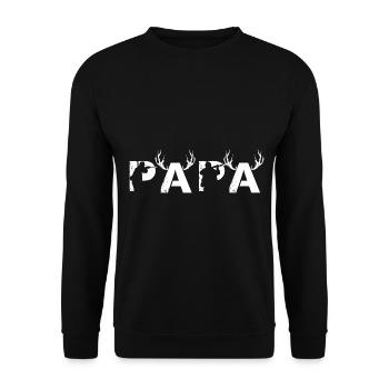 Jäger Papa - Unisex Pullover - Schwarz - Vorne - Alina (178cm) & Michal (187cm)