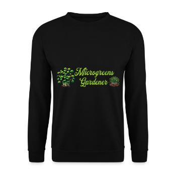 Microgreens Gärtner Landwirt Gärtner Microgreen - Unisex Pullover - Schwarz - Vorne - Alina (178cm) & Michal (187cm)