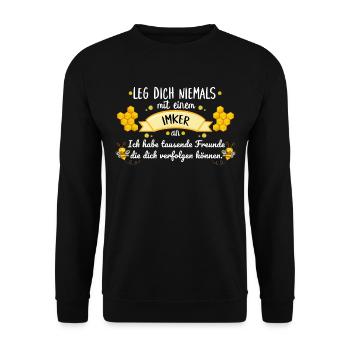 Apiculteur disant amis drôles abeilles cadeau nid d'abeille - Sweat-shirt Unisexe - noir - Devant - Alina (178cm) & Michal (187cm)