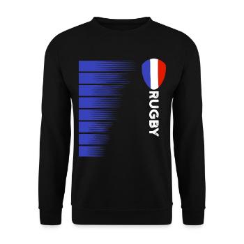 Rugby France Rugby Maillot Pour les Français France - Sweat-shirt Unisexe - noir - Devant - Alina (178cm) & Michal (187cm)