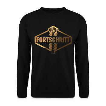 FORTSCHRITT DDR Landmaschinen Vintage Gold - Unisex Pullover - Schwarz - Vorne - Alina (178cm) & Michal (187cm)