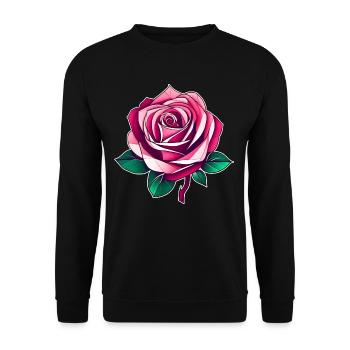 Pink Rose III - Sweat-shirt Unisexe - noir - Devant - Alina (178cm) & Michal (187cm)