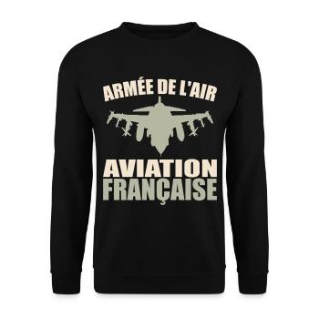 Französische Luftwaffe - Unisex Pullover - Schwarz - Vorne - Alina (178cm) & Michal (187cm)