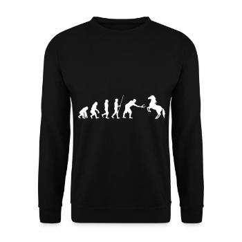 Großes Design für Pferdeschmied Hufschmied - Unisex Pullover - Schwarz - Vorne - Alina (178cm) & Michal (187cm)