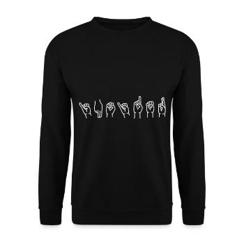 La langue des signes - Sweat-shirt Unisexe - noir - Devant - Alina (178cm) & Michal (187cm)