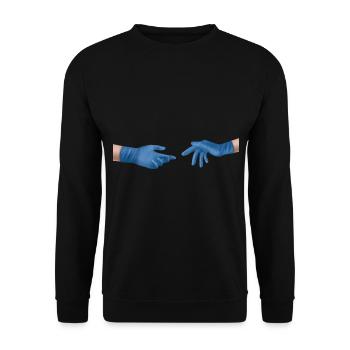 Gants de protection de Michel-Ange : drôle de médecine - Sweat-shirt Unisexe - noir - Devant - Alina (178cm) & Michal (187cm)
