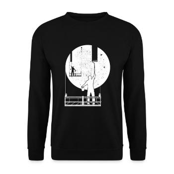 Tattoo Tätowierung Maler Mond Sonne Geschenk - Unisex Pullover - Schwarz - Vorne - Alina (178cm) & Michal (187cm)