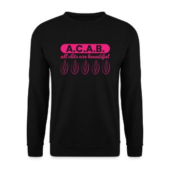 A.C.A.B. - All Clits Are Beautiful - Unisex Sweatshirt - black - Front - Alina (178cm) & Michal (187cm)