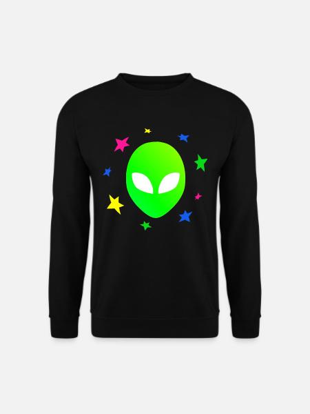Alien Kopf Sterne Galaxy - Unisex Pullover - Schwarz