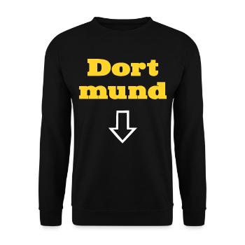 Dortmund - Fan - Fun T-Shirt - Dort mund - Unisex Pullover - Schwarz - Vorne - Alina (178cm) & Michal (187cm)