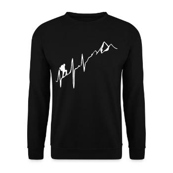 Heartbeat - Hiking - Mountains - Unisex Sweatshirt - black - Front - Alina (178cm) & Michal (187cm)