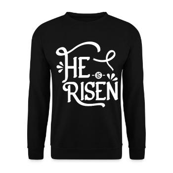 Il est ressuscité / Il est ressuscité / Jésus-Christ - Sweat-shirt Unisexe - noir - Devant - Alina (178cm) & Michal (187cm)