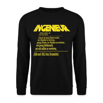 Ingenieur Definition Lustige Ingenieur Sprüche - Unisex Pullover - Schwarz - Vorne - Alina (178cm) & Michal (187cm)
