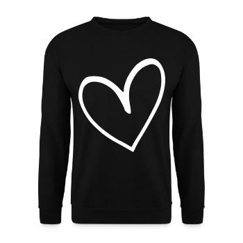 Émoji de coeur esquisse - Sweat-shirt Unisexe - noir - Devant - Alina (178cm) & Michal (187cm)