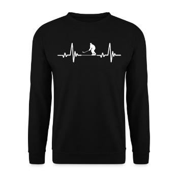 Conception ECG pour les joueurs de hockey sur glace - Sweat-shirt Unisexe - noir - Devant - Alina (178cm) & Michal (187cm)