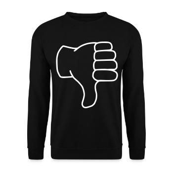 Emoji thumbs down sketch white - Unisex Sweatshirt - black - Front - Alina (178cm) & Michal (187cm)