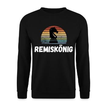 Schach Geschenk Meme Trend Queens Gambit - Unisex Pullover - Schwarz - Vorne - Alina (178cm) & Michal (187cm)