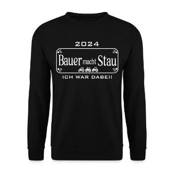 Bauer macht Stau - Unisex Pullover - Schwarz - Vorne - Alina (178cm) & Michal (187cm)