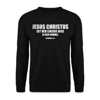 Jesus Christus / Christliches Geschenk - Unisex Pullover - Schwarz - Vorne - Alina (178cm) & Michal (187cm)