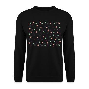 Flower & Leaf Pattern - Unisex Sweatshirt - black - Front - Alina (178cm) & Michal (187cm)