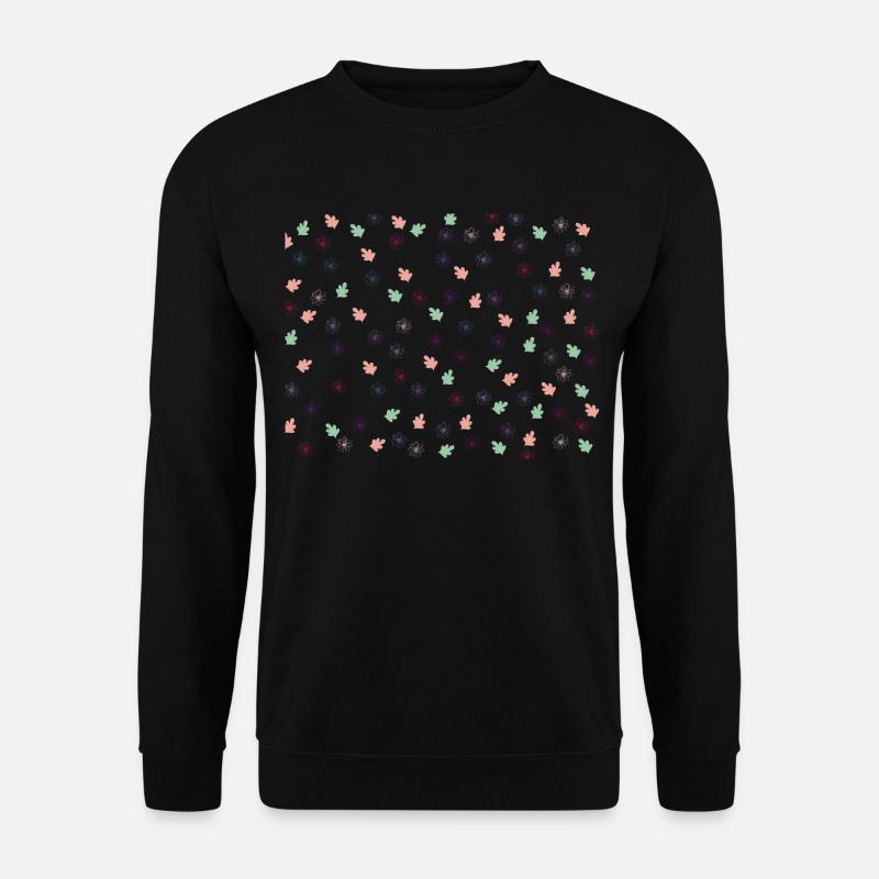 Flower & Leaf Pattern - Unisex Sweatshirt - black