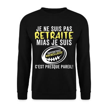 Rugby La Rochelle 2 Etoiles Rochelais Rugbyman - Sweat-shirt Unisexe - noir - Devant - Alina (178cm) & Michal (187cm)