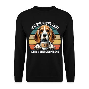 Ich Bin Nicht Faul Beagle Beaglebesitzer Beagles - Unisex Pullover - Schwarz - Vorne - Alina (178cm) & Michal (187cm)