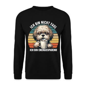 Ich Bin Nicht Faul Bolonka Bolonka Zwetna Bolonkas - Unisex Pullover - Schwarz - Vorne - Alina (178cm) & Michal (187cm)