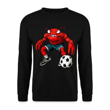 Fussball Krabbe - Unisex Pullover - Schwarz - Vorne - Alina (178cm) & Michal (187cm)