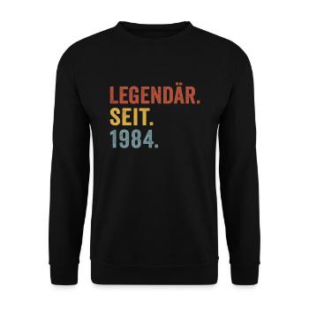 Legendär seit 1984 - Unisex Pullover - Schwarz - Vorne - Alina (178cm) & Michal (187cm)
