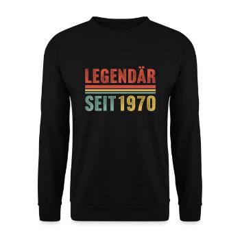 Legendär seit 1970 - Unisex Pullover - Schwarz - Vorne - Alina (178cm) & Michal (187cm)