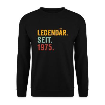 Legendär seit 1975 - Unisex Pullover - Schwarz - Vorne - Alina (178cm) & Michal (187cm)