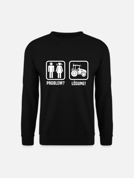 Problem und Lösung trecker traktor fahren - Unisex Pullover - Schwarz